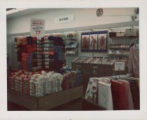 Color photograph of Kress sales floor featuring the fabrics section