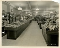 Black and white photograph of interior sales area, taken in October 1937 (p
