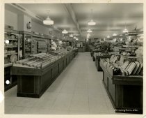 Black and white photograph of interior sales area, taken in October 1937 (p