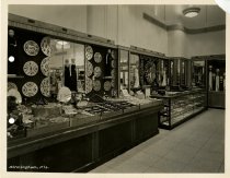 Black and white photograph of interior sales area, taken in October 1937 (p