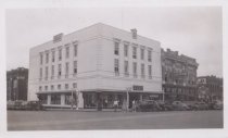 Black and white photograph of Kress store front