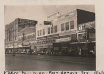 Black and white photograph of Kress store front