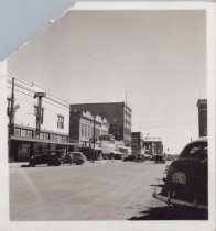 Black and white photograph of rear view of the Kress building