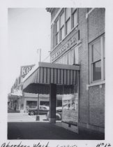 Black and white photograph of Kress store front