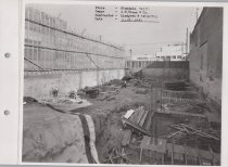 Black and white photograph of construction