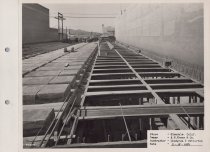 Black and white photograph of construction