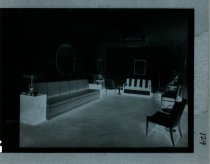 Black and white negative of interior women's lounge, taken in October 1937