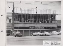 Black and white photograph of construction