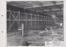 Black and white photograph of construction