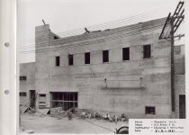 Black and white photograph of construction