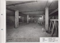 Black and white photograph of construction