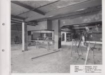 Black and white photograph of construction