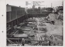 Black and white photograph of construction