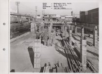 Black and white photograph of construction