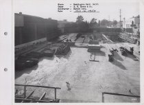 Black and white photograph of construction