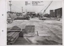 Black and white photograph of construction