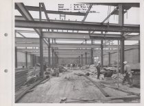 Black and white photograph of construction