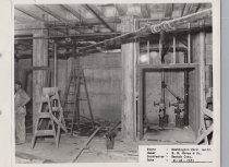 Black and white photograph of construction