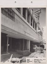 Black and white photograph of construction