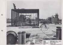 Black and white photograph of construction