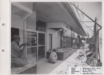 Black and white photograph of construction