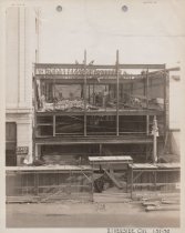 Black and white photograph of construction