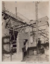 Black and white photograph of construction