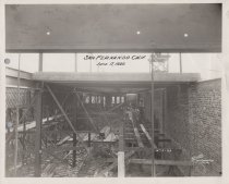 Black and white photograph of construction