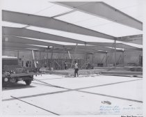 Black and white photograph of construction