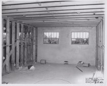 Black and white photograph of construction