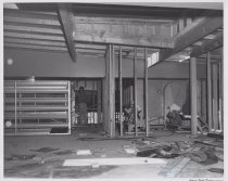 Black and white photograph of construction