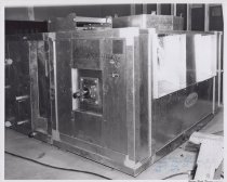 Black and white photograph of HVAC equipment