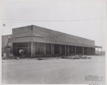 Black and white photograph of construction