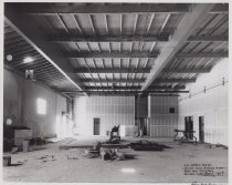 Black and white photograph of construction