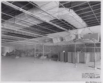 Black and white photograph of construction