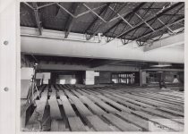 Black and white photograph of construction