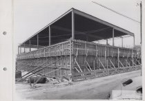 Black and white photograph of construction