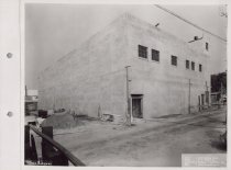 Black and white photograph of construction