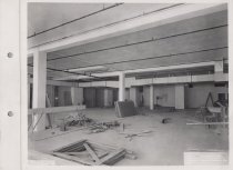 Black and white photograph of construction