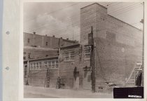 Black and white photograph of sales floor