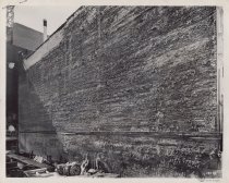 Black and white photograph of construction