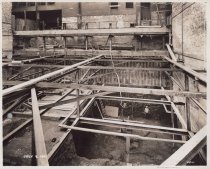 Black and white photograph of construction