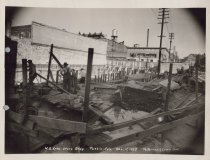 Black and white photograph of construction
