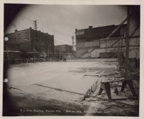 Black and white photograph of construction