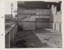 Black and white photograph of construction