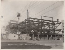 Black and white photograph of construction
