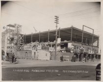 Black and white photograph of construction