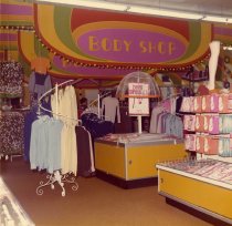 Color photograph of interior boys shop sales area, taken in March 1972 (pho