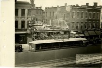 Black and white photograph of front view of construction, taken in June 192