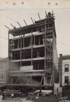 Black and white photograph of construction